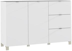 Komoda Forte ENJK331-C605, balta, 165 cm x 52 cm x 105 cm