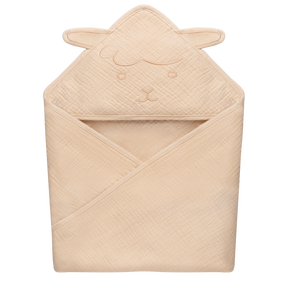 Vaikiškas rankšluostis Lionelo Muslin Hooded, smėlio, 80 cm