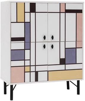 Spintelė Kalune Design Multi Purpose Midia, ruda/balta/geltona, 36 cm x 95 cm x 111 cm