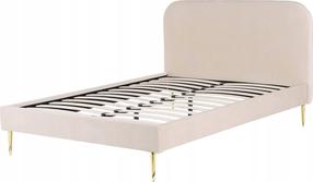 Lova dvigulė Beliani Flayat, 160 x 200 cm, šviesiai smėlinė, be čiužinio, su grotelėmis