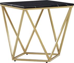 Kavos staliukas Beliani Malibu, aukso/juodas, 50 cm x 50 cm x 50 cm