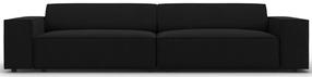 Sofa Micadoni Home Jodie Structured 4 Seats, juoda, 244 x 102 cm x 70 cm