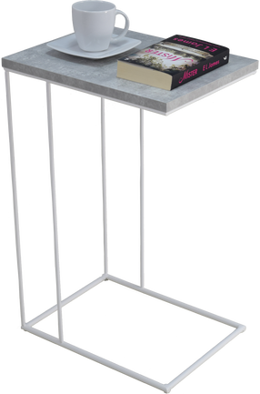Kavos staliukas ADRK Dru, baltas/pilkas, 40 cm x 30 cm x 62 cm