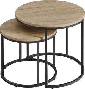 Kavos staliukų komplektas Leobert, rudas/juodas, 43 - 53 cm, 2 vnt.