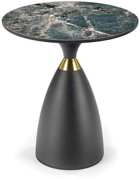 Kavos staliukas Morena, aukso/juodas/žalias, 50 cm x 50 cm x 52 cm