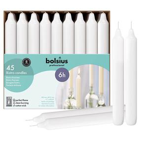 Žvakių rinkinys, kūginė Bolsius Professional Bistro, 6 h, 40 vnt., Balta
