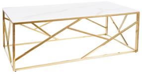 Kavos staliukas Escada A II, aukso/baltas, 120 cm x 60 cm x 40 cm