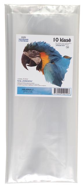 Vadovėlių ir pratybų sąsiuvinių aplankalų rinkinys, 10 vnt., 10 kl. Skaidri