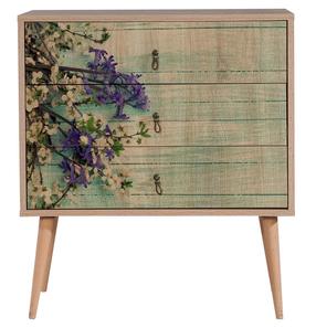 Komoda Kalune Design Trio 727, ąžuolo/įvairių spalvų, 40 cm x 80 cm x 90 cm