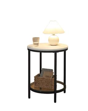 Kavos staliukas Vasagle, balta/juoda, 45 cm x 45 cm x 55 cm