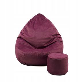 Sėdmaišis su pufu Sako Mega Premium Cloud Velour XXL, raudonas