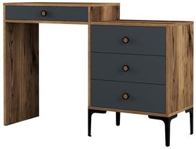 Kosmetinis staliukas Kalune Design Lizbon 550, antracito/riešuto, 40 cm x 124 cm x 84.7 cm