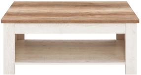 Kavos staliukas Forte Verona, ąžuolo/balta, 110 cm x 65 cm x 44.4 cm