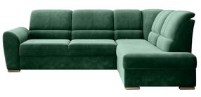 Kampinė sofa Siber Lukso 35, tamsiai žalia, dešininė, 186 x 270 cm x 93 cm