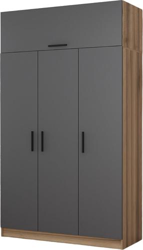 Spinta Kalune Design Minar 3 255, antracito/ąžuolo, 135 cm x 52 cm x 255 cm