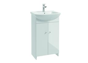 Vonios spintelė su praustuvu Thema Lux Venus D50, balta/chromo, 29 cm x 49 cm x 84 cm