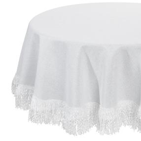 Staltiesė apvali Jasper, balta, 150 x 150 cm