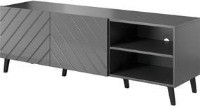 TV staliukas Cama Meble Abeto Gloss, grafito, 42 cm x 150 cm x 52 cm