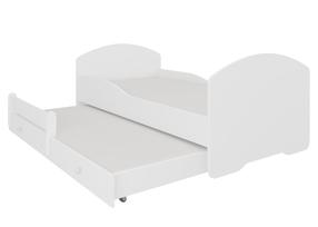 Vaikiška lova viengulė su ištraukiama papildoma lova ADRK Pepe II, balta, 80 x 160 cm, su čiužiniu