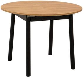 Stalas išskleidžiamas Kalune Design Oliver, ąžuolo/juoda, 100 - 139 cm x 100 cm x 75 cm