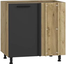 Apatinė virtuvinė spintelė Vento DN-100/82, antracito/ąžuolo, 52 cm x 100 cm x 82 cm