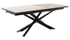 Valgomojo stalas išskleidžiamas MC Akcent Tesero, juodas/pilkas, 200 - 300 cm x 95 cm x 76 cm