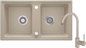 Virtuvinė plautuvė Deante Zorba ZQZA7203, granitas, 78 cm x 43.5 cm x 16.5 cm, smėlio ruda