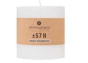 Žvakė, cilindrinė Atmosphera Olia, 58 h, Balta