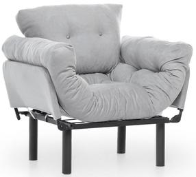 Krėslas Hanah Home Nitta Single 859FTN1733, pilkas, 70 cm x 95 cm x 85 cm