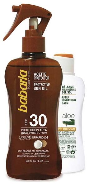 Apsaugos nuo saulės rinkinys kūnui Babaria Coconut Protective Sun Oil SPF30, 300 ml