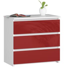 Naktinis staliukas Akord CL3, baltas/raudonas, 35 cm x 60 cm x 57 cm