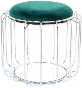 Taburetė Kayoom Comfortable 110, sidabro/tamsiai žalia, 50 cm x 50 cm x 45 cm