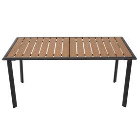 Lauko stalas Patio Solar, rudas/juodas, 160 cm x 90 cm x 74 cm