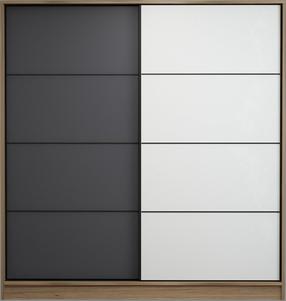 Spinta Kalune Design Kale 3178, antracito/ąžuolo/balta, 52 cm x 180 cm x 190 cm