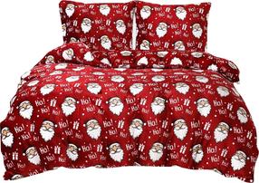 Kalėdinis patalynės užvalkalų komplektas PEKA-02, baltas/raudonas, 200 x 220 cm