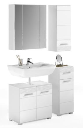 Vonios lentynų komplektas su veidrodžiu MC Akcent Linus, balta