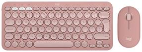 Klaviatūros ir pelės komplektas Logitech Pebble 2 Combo, EN, rožinė, belaidė