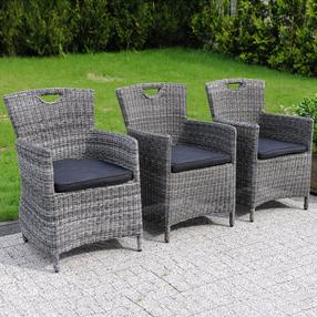 Lauko kėdė Patio Elizabeth, pilka, 64 cm x 63.5 cm x 91 cm