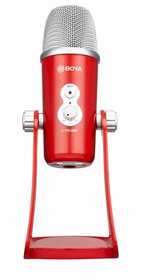 Kondensatorinis mikrofonas Boya, raudona
