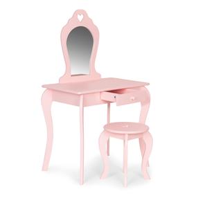 Komplektas EcoToys Dressing Table with a Mirror + Stool, 43 cm x 65 cm x 60 - 110 cm