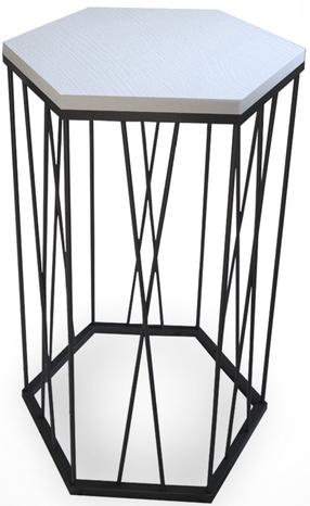 Kavos staliukas Kalune Design Cetrus Wood, baltas/juodas, 40 cm x 35 cm x 62 cm