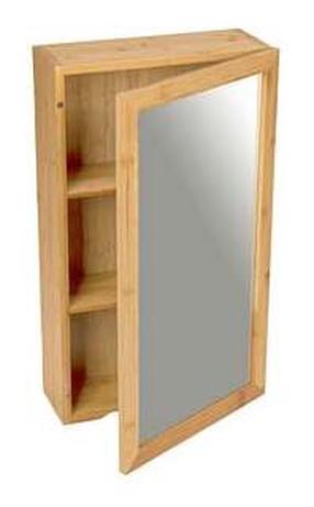 Pakabinama vonios spintelė su veidrodžiu Deftrans Wenko, ruda, 15 cm x 35 cm x 60 cm