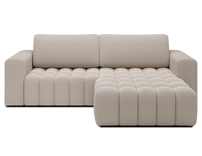 Kampinė sofa - lova Bonett, smėlio, dešininė, 175 x 250 cm x 92 cm