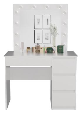 Kosmetinis staliukas Marina Mijas, baltas, 51 cm x 98 cm x 76 cm, su veidrodžiu