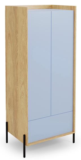 Spinta Mobius 2D, ąžuolo/šviesiai mėlyna, 78 cm x 60 cm x 179 cm