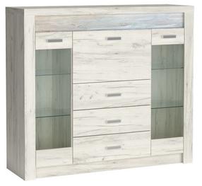 Spintelė - vitrina Indianapolis I8, kraft white, 42 cm x 137 cm x 122 cm