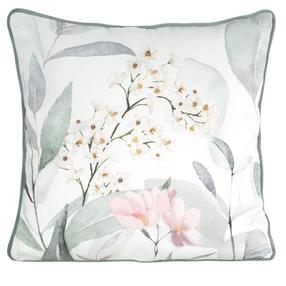 Dekoratyvinės pagalvėlės užvalkalas Juliet, balta/žalia/rožinė, 45 cm x 45 cm