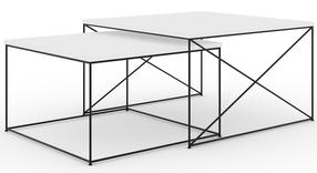 Kavos staliukų komplektas ADRK Licco 2in1, baltas/juodas, 65 - 75 cm, 2 vnt.