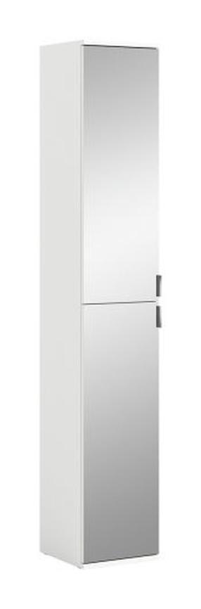 Spinta MC Akcent Projekt X, balta, 30 cm x 34 cm x 193 cm, su veidrodžiu