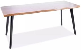 Valgomojo stalas išskleidžiamas Fresno, rudas/juodas, 120 - 180 cm x 80 cm x 76 cm